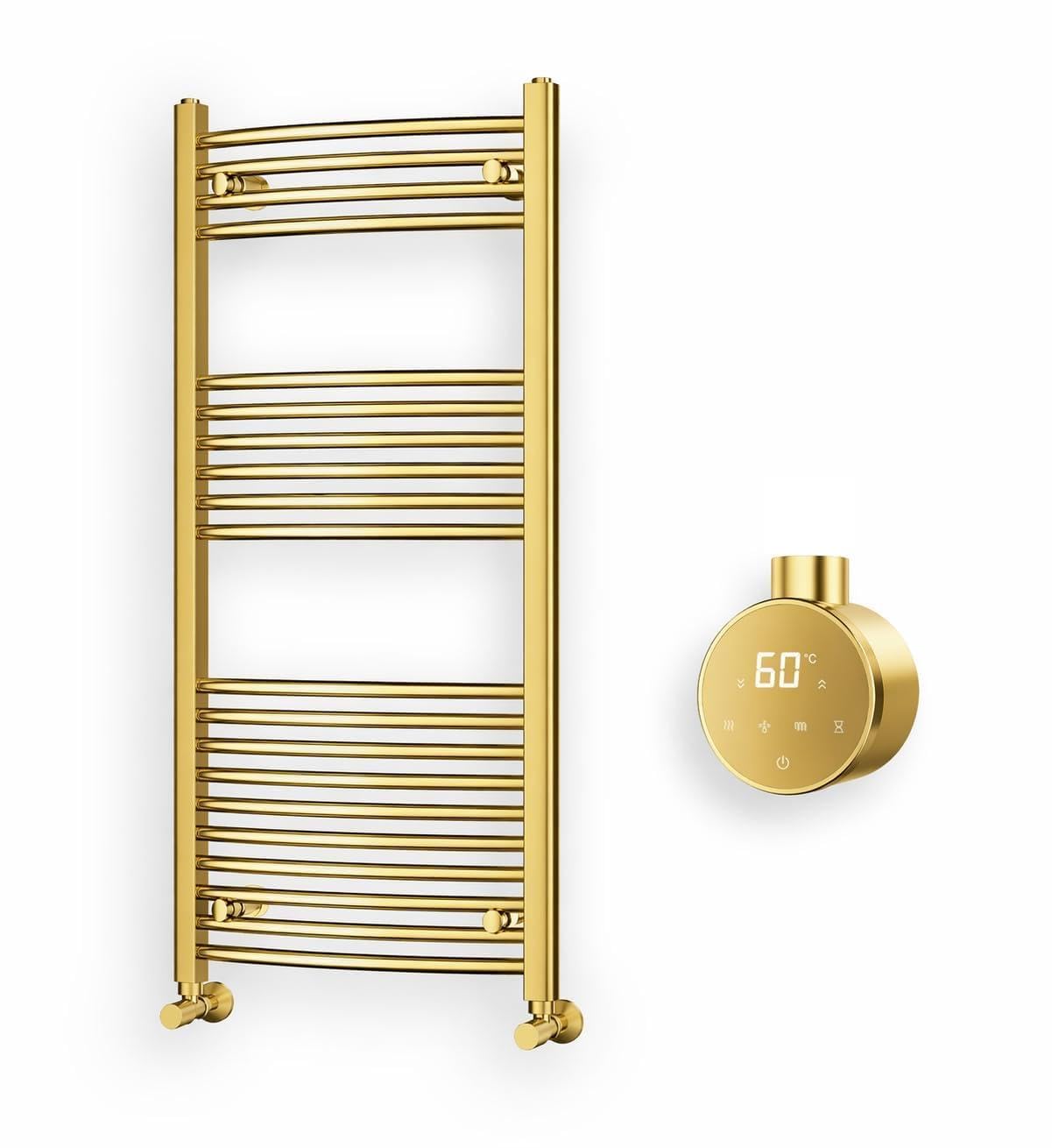 ELEGANT Sèche-serviettes électrique 120 x 50 cm Doré 800 W avec thermostat tactile connecté