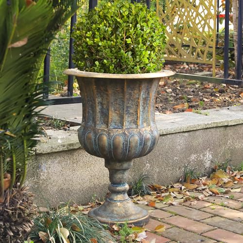 Worth-Garden-245-H-Metal-Urn-Planters-2-Pack-Bronze-Classic-Antique-Iron-Plant-Pots-Large-Decorative-Rustic-Flower-Pots-for-Outdoor-Use-Traditional-Urn-Planter-for-Garden-Patio-Front-Porch Worth Garden 245 H Metal Urn Planters 2 Pack Bronze Classic Antique Iron Plant Pots Large Decorative Rustic Flower Pots for Outdoor Use Traditional Urn Planter for Garden Patio Front Porch