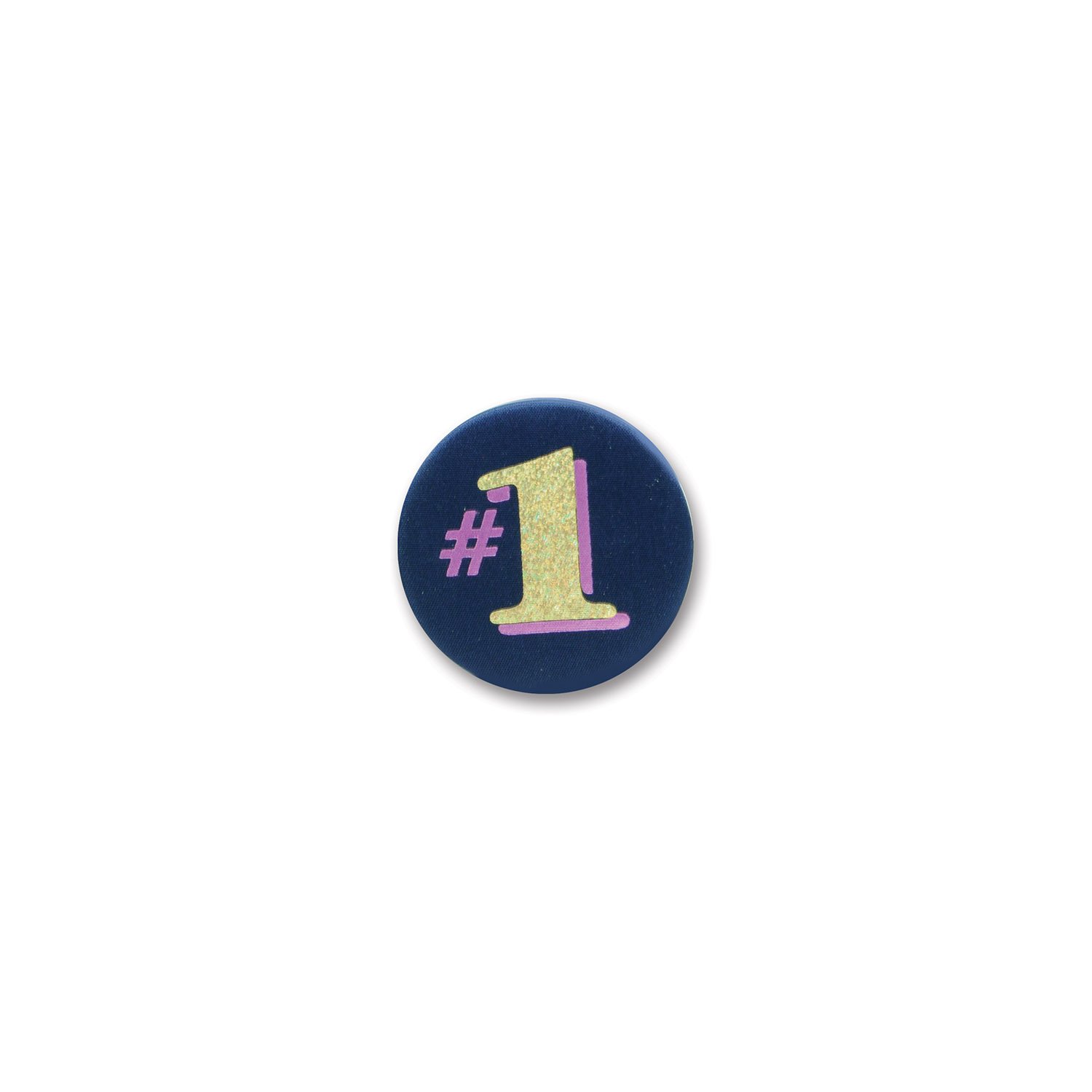 Badge satiné #1 de 5,1 cm pour décoration de fête et anniversaire