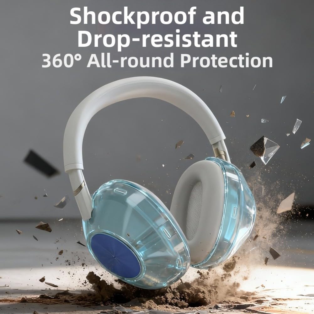 Custodia protettiva in TPU WH-1000XM6, custodia impermeabile antiurto con per 360 per protezione, copertura antipolvere per cuffie da viaggio e uso quotidiano