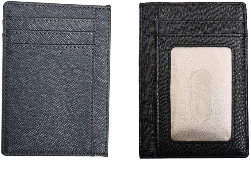 RFID Blocking Slim Wallet – Bleswin Low Profile Card Holder-Hold up to 6 Cards Slot, 1 ID Window, 1 Cash and Bank Notes