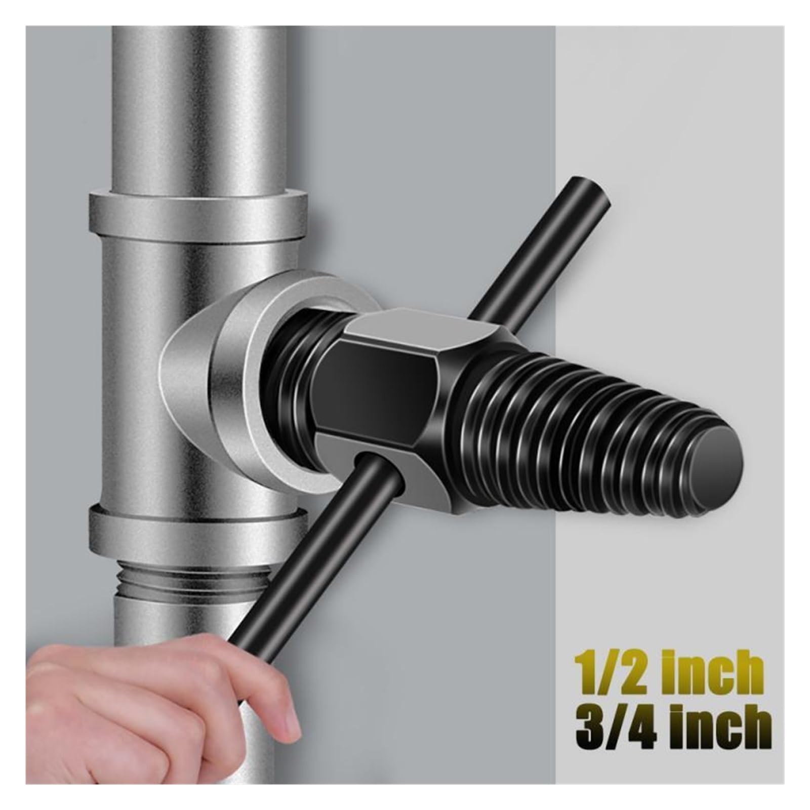 SBTRKT 1/2'' 3/4'' Double Head Tap Faucet Valve Screw Extractor Set Damaged Wire Water Pipe Bolt Remover Pipe Remover Tools Drill Bit