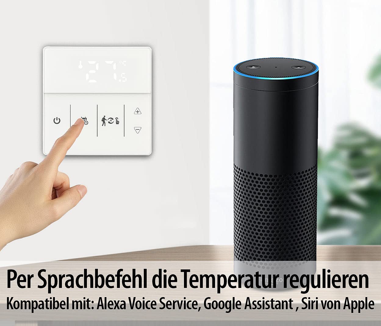 revolt Funk Thermostat WLAN: 2er-Set WLAN-Fußbodenheizung-Thermostate mit App, weiß (Raumthermostat WLAN Aufputz, Fußbodenheizung WLAN steuern, Infrarotheizung)