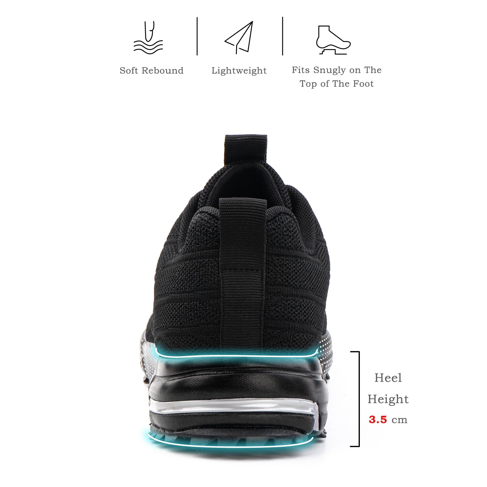 Scarpe Running Uomo Donna Scarpe da Ginnastica Corsa Trail Running Outdoor Trekking Sportive Jogging Sneakers Nero EU36-48