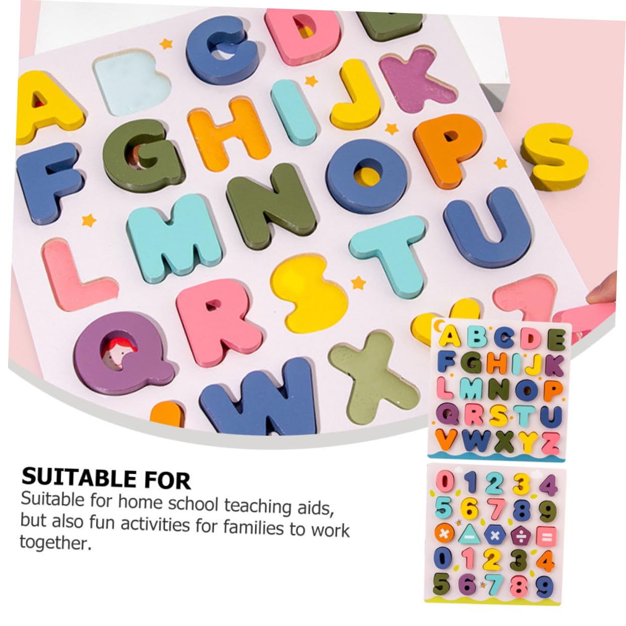 Rompecabezas de Números de Madera para Niños, 2 Piezas | Juguete de Rompecabezas , Bloques del Alfabeto Numérico , Juguetes de Reconocimiento de Letras , Educativo para Niños