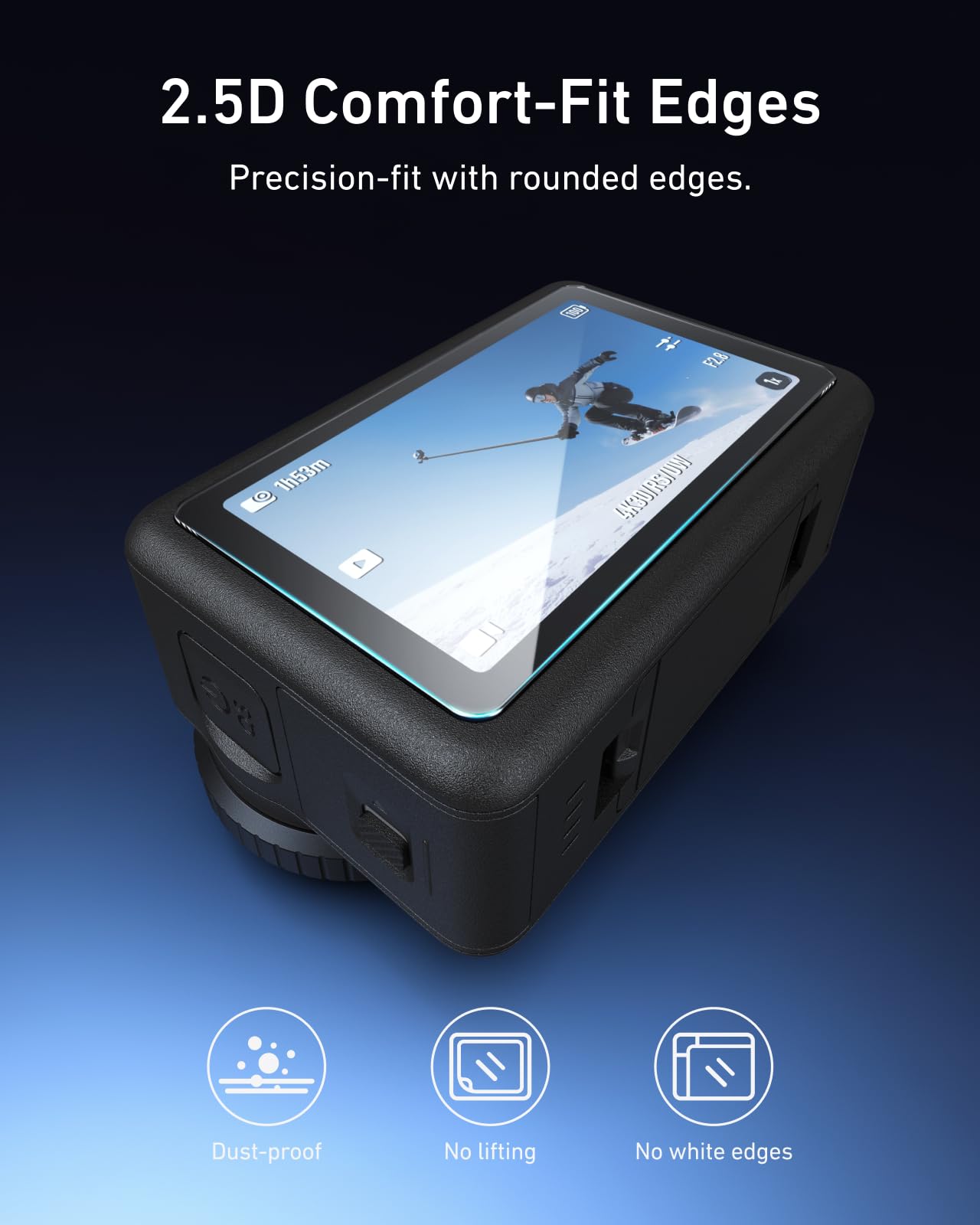TELESIN AR-Ultra] Osłona ekranu i obiektywu z silikonową osłoną obiektywu do DJI Osmo Action 6, powłoka antyrefleksyjna AR do vlogowania na zewnątrz, z łatwą w instalacji ramką z automatycznym