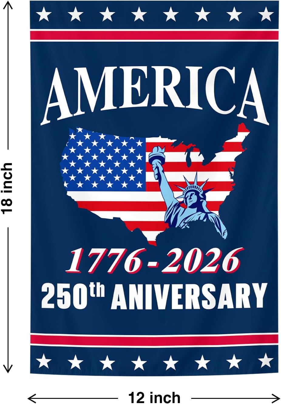 United States 250th Anniversary Flag 12x18 Garden Flags Double Side Banner 1776-2026 Patriotic - Image 2