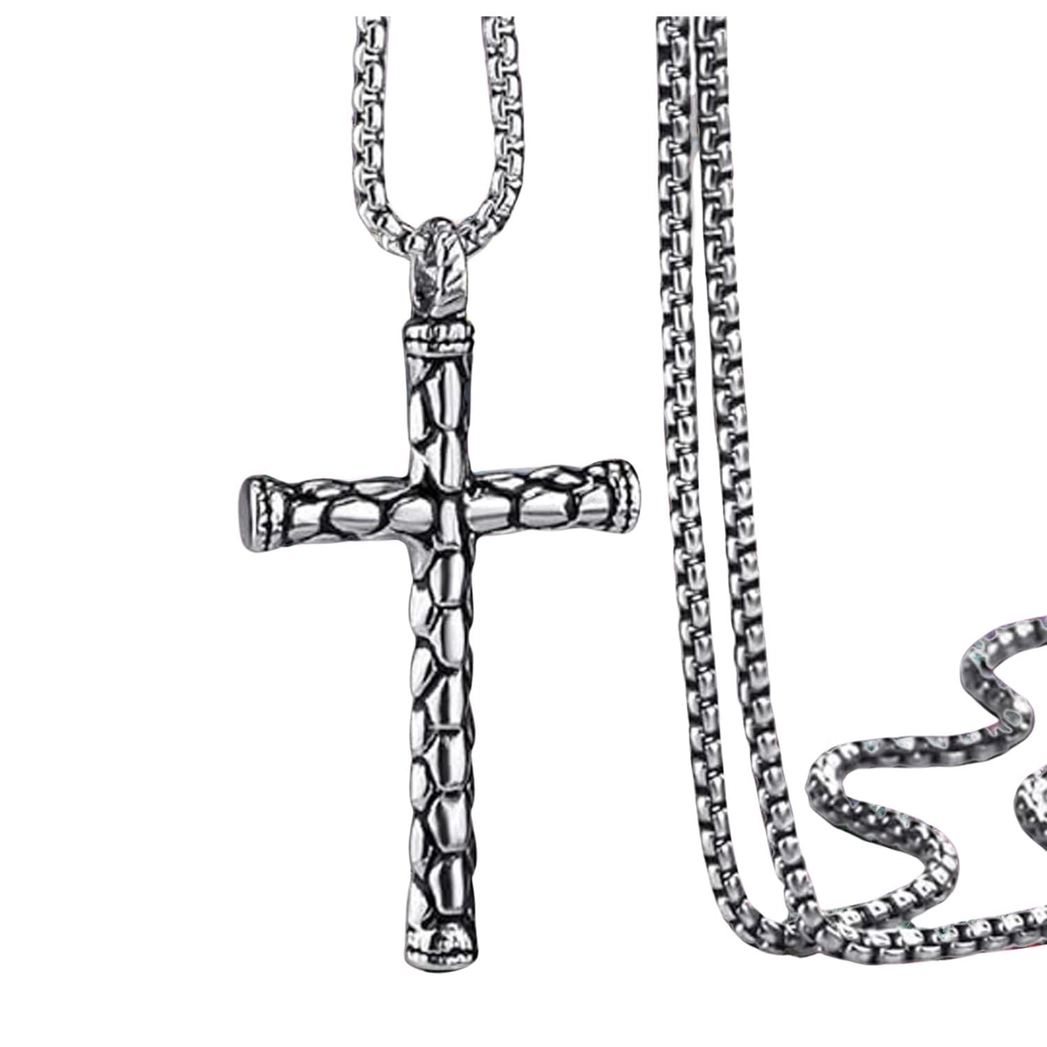 M Men Style Cristmas Gift Christ Jesus Cross Locket Silver Zinc And Metal Pendant Necklace Chain For Men And Women (B0CQ7XS9GB) Amazon Price History, Amazon Price Tracker