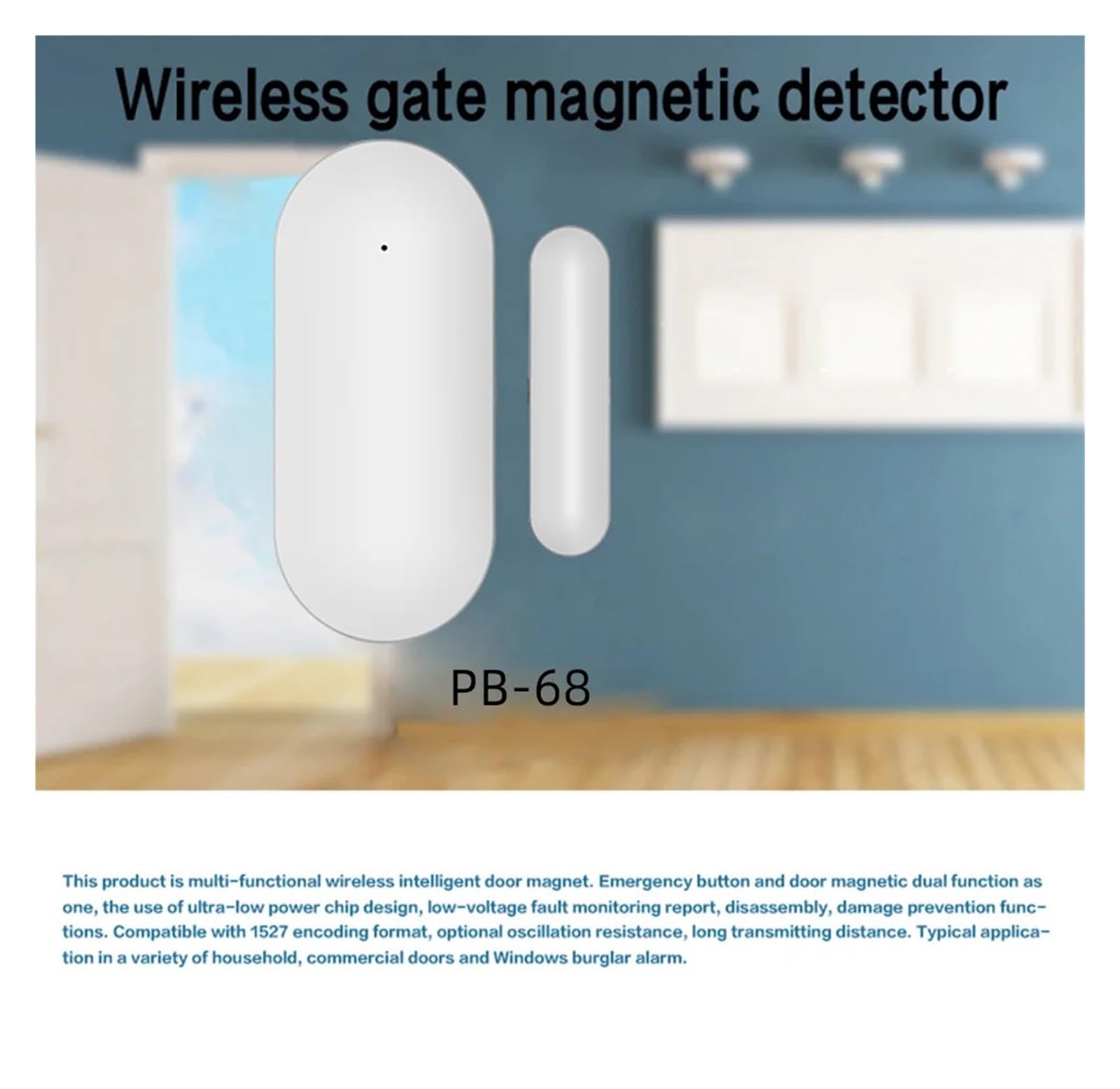 Inteligentny czujnik drzwi i okien Czujnik drzwi Detektory okienne Alarm otwarcia/zamknięcia System alarmowy drzwi do domu Detektory drzwi współpracują z PG106 PG107 PG108 dla Bezpieczeństwa Wewnętr