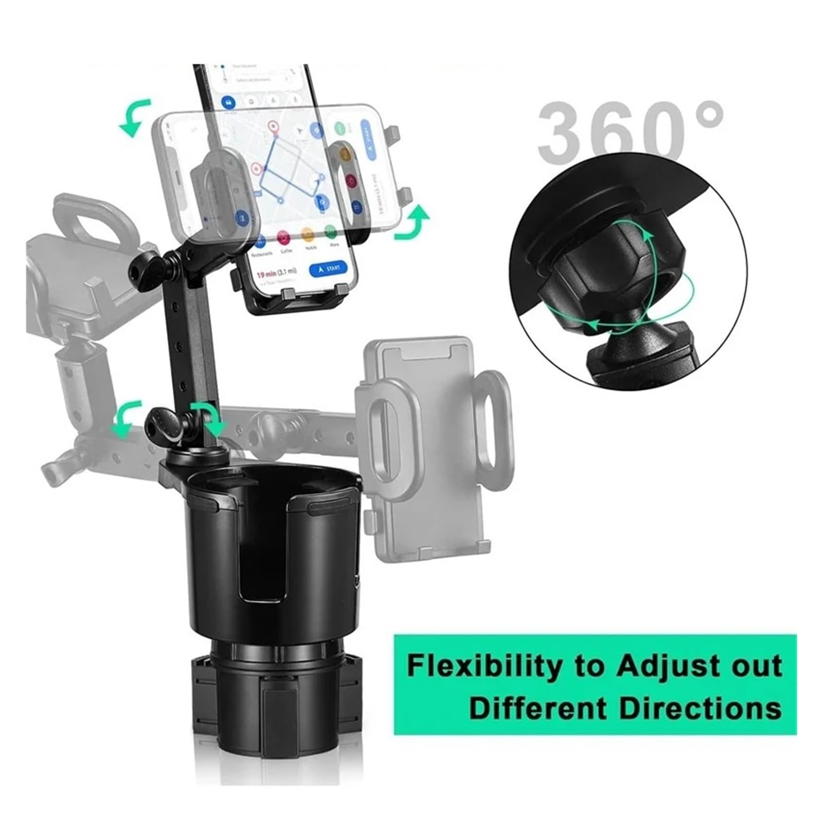Universal Becherhalter Auto Verstellbare Universal-Auto-Getränkehalter Getränkehalter Expander-Adapter Mit Telefon-Aufbewahrungsbox Tablett-Zubehör Becherhalters Fahrzeug