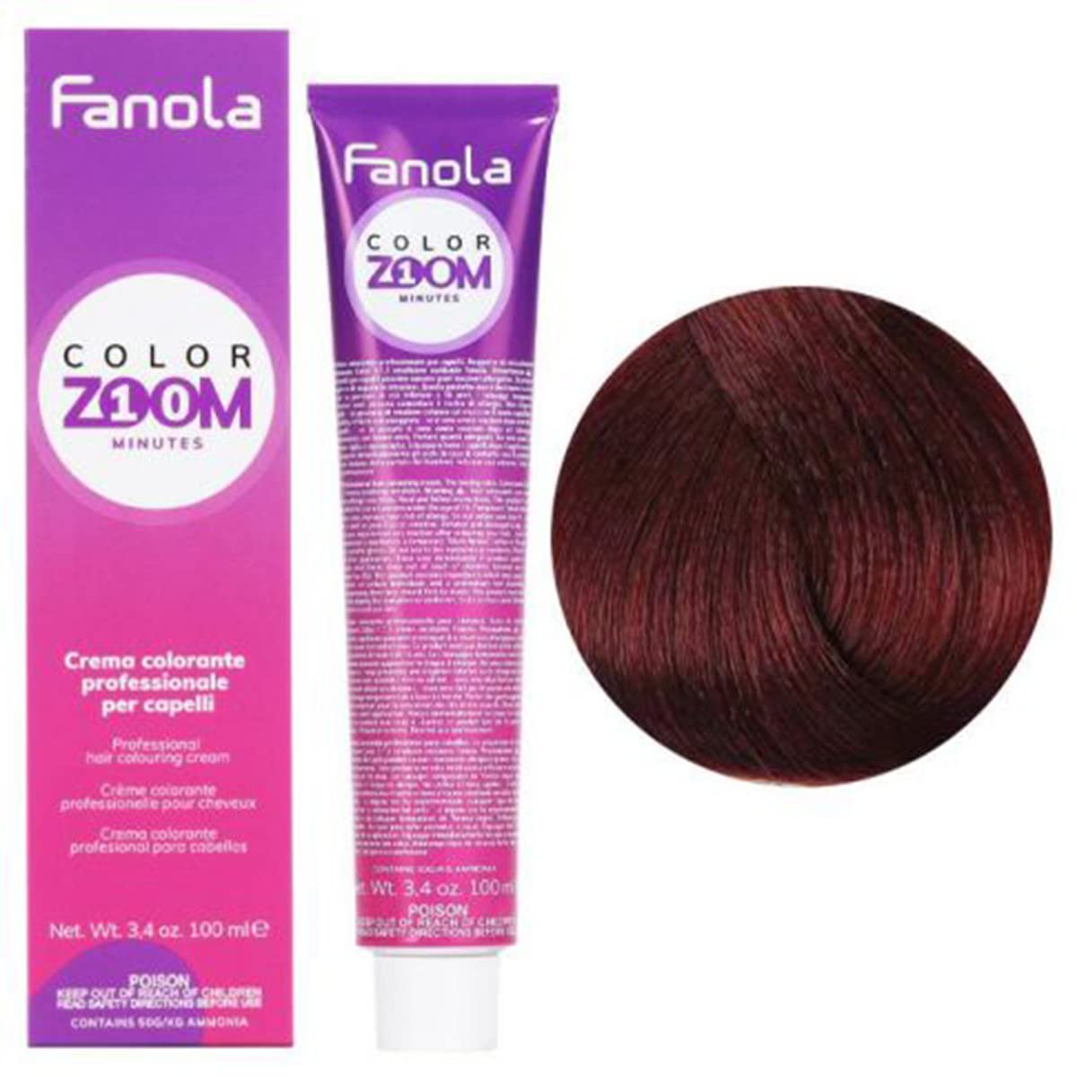 CREMA COLORE PER CAPELLI 100 ML COLORZOOM 10 MINUTI 4.5 CASTANO MOGANO-​FANOLA
