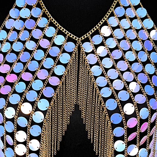 Dotasi Women's Halter Backless Tank Top Bra Body Chain Necklace Tassels Party Gift #TOP5