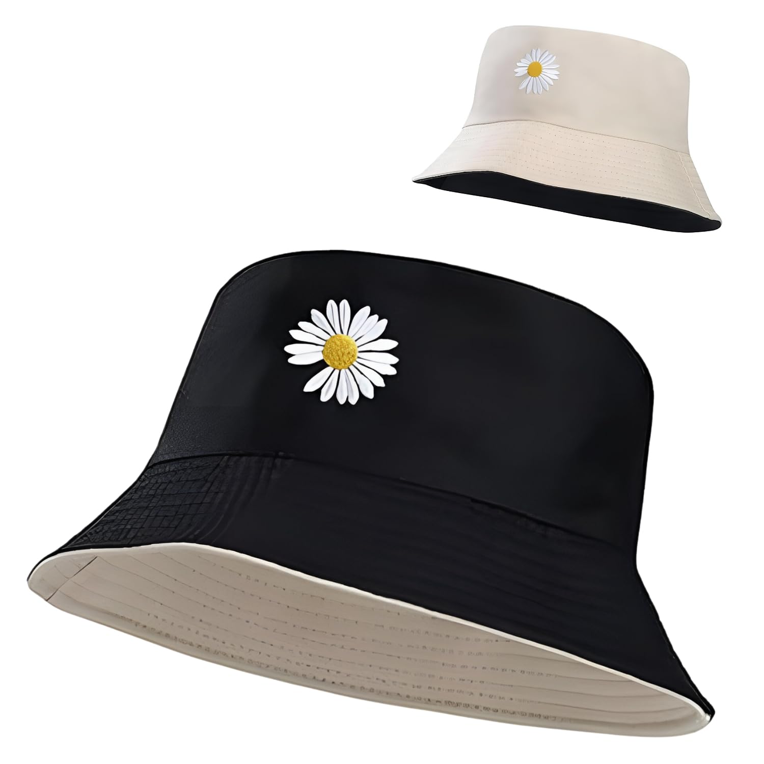 panchhi store Women Bucket Cap Foldable Cotton Two Tone Dual Color Sun Beach Hat Fisherman Hat Casual Outdoor Cap Lovely-picture-55