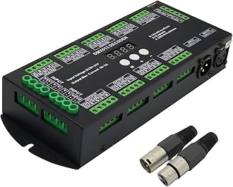 AKEPO36CH DMX RGBW LED Digital Display Decoder, DMX512 Controller for RGBW LED Lights DC9-24V 2A/CH with 14 Built-in Effects(36 Channel with Display)