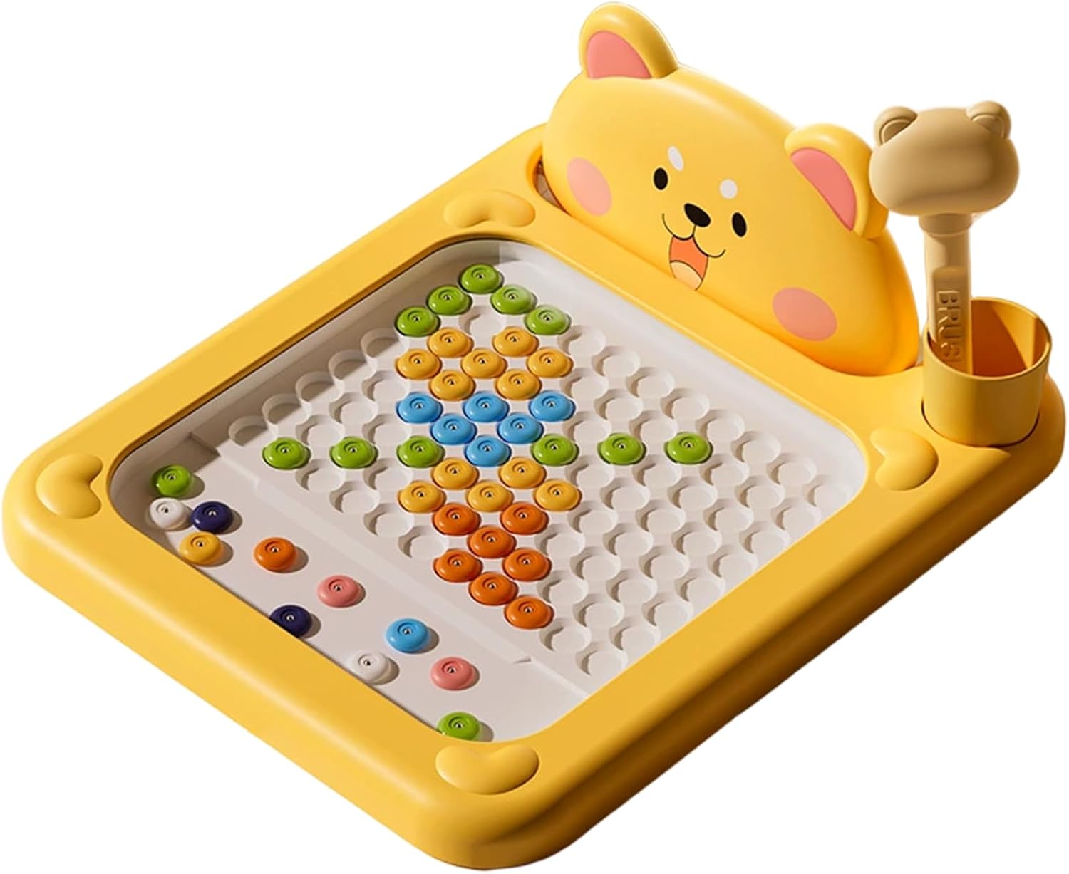 Magnetic Drawing Board Cartoon Magnetic Dot Art with Dot Beads Pattern Booklets Pen Doodle Board Educational Toddler Toy