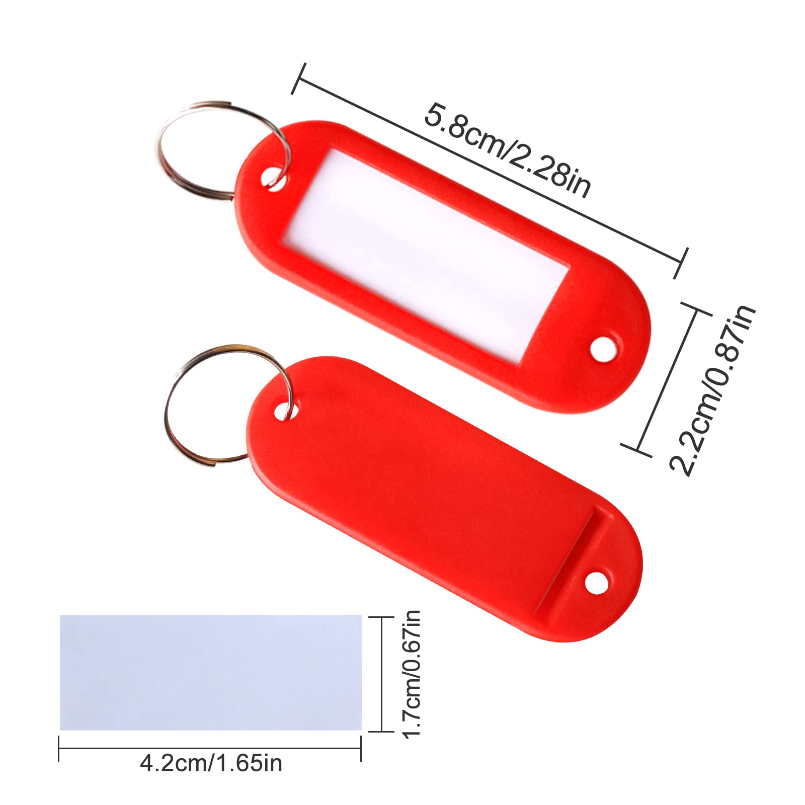 Pack da 20 portachiavi etichetta in plastica fosforescente