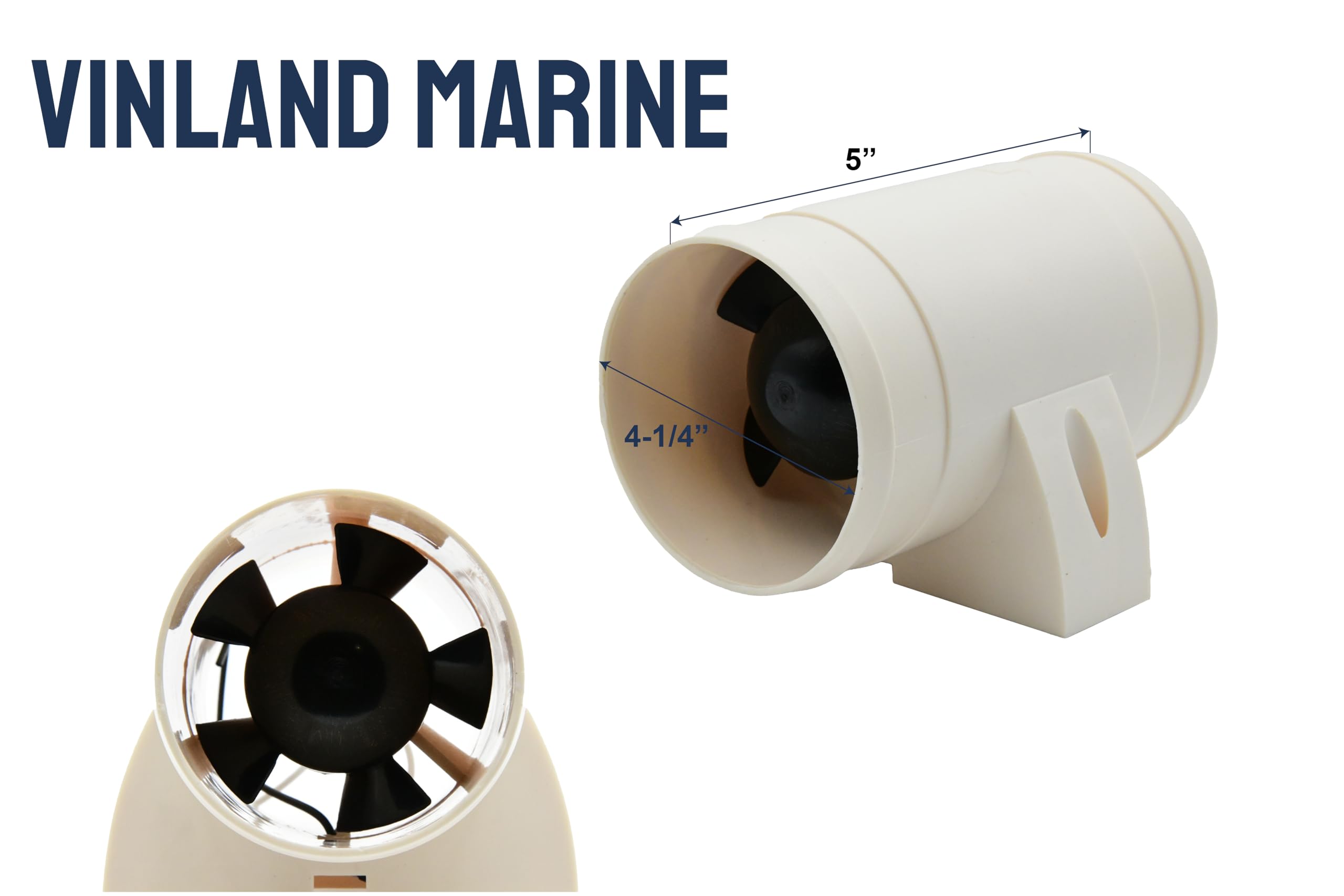 Vinland Marine 12 Volt Bilge Blower Ø3 White Fan Boat Motor, Boat Blower Motor, Marine Blower Fan, Bilge Fan 12v Blower Fan high cfm, Boat Engine blowers, 12v Inline Fan, Bilge air Blower Fans Boats
