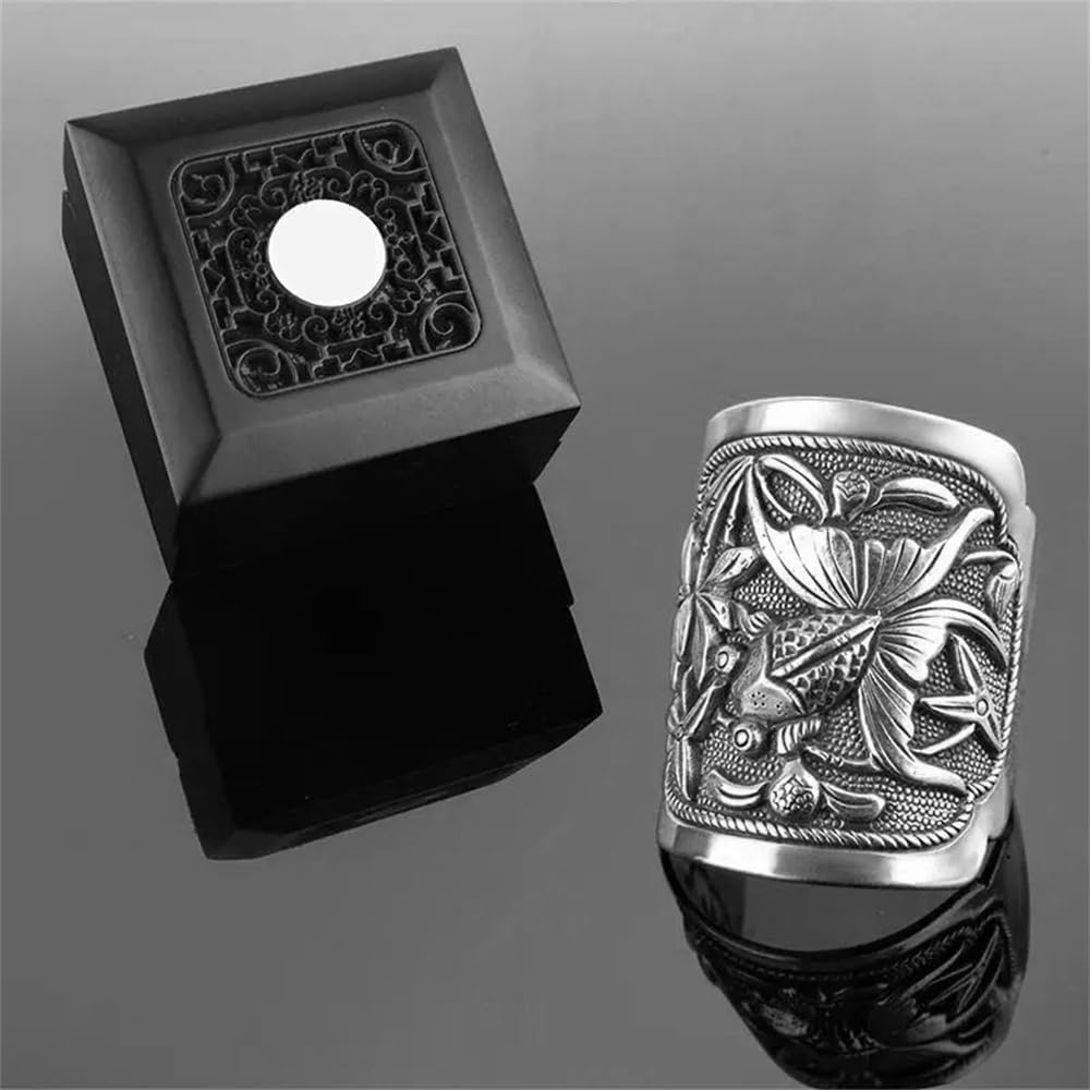 Cute Little Fish Ring for Women Men Lucky Koi Oxidized Vintage Statement Knuckle Middle Finger Wrap Open Bands Promise Rings Retro Comfort Fit Unique Good Luck Jewelry - Image 6