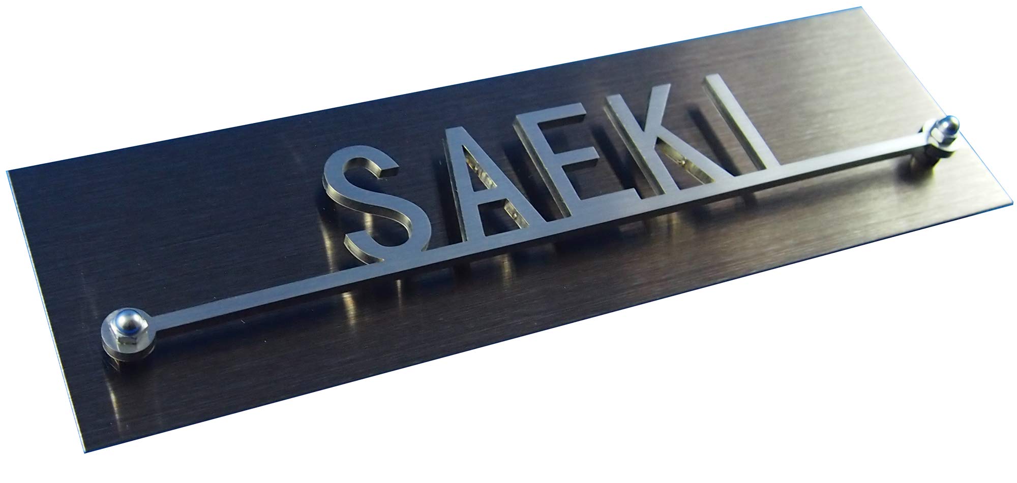 Amazon.co.jp: ステンレスレーザーカット文字表札 幅200mm LC200