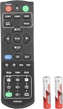 RCP01051 Remote Control Compatible with ViewSonic Projector PJD5255 PJD5253 PJD5555W PJD5155 PJD5250 PJD5151 PJD5153 Replacement Controller with Batteries