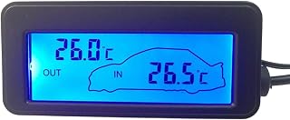 Feileng 12V Digital Thermometer Mini Thermometer LCD Car Inside Outside Thermometer Car Auto Indoor/Outdoor Backlight Digital LCD Display Electronic Thermometer