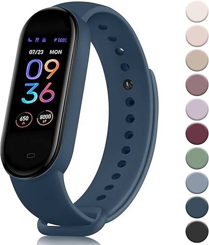 Meliya Bandas para Amazfit Band 5 Correa de repuesto para mujeres y hombres, correa deportiva de silicona suave compatible con Amazfit Band 5