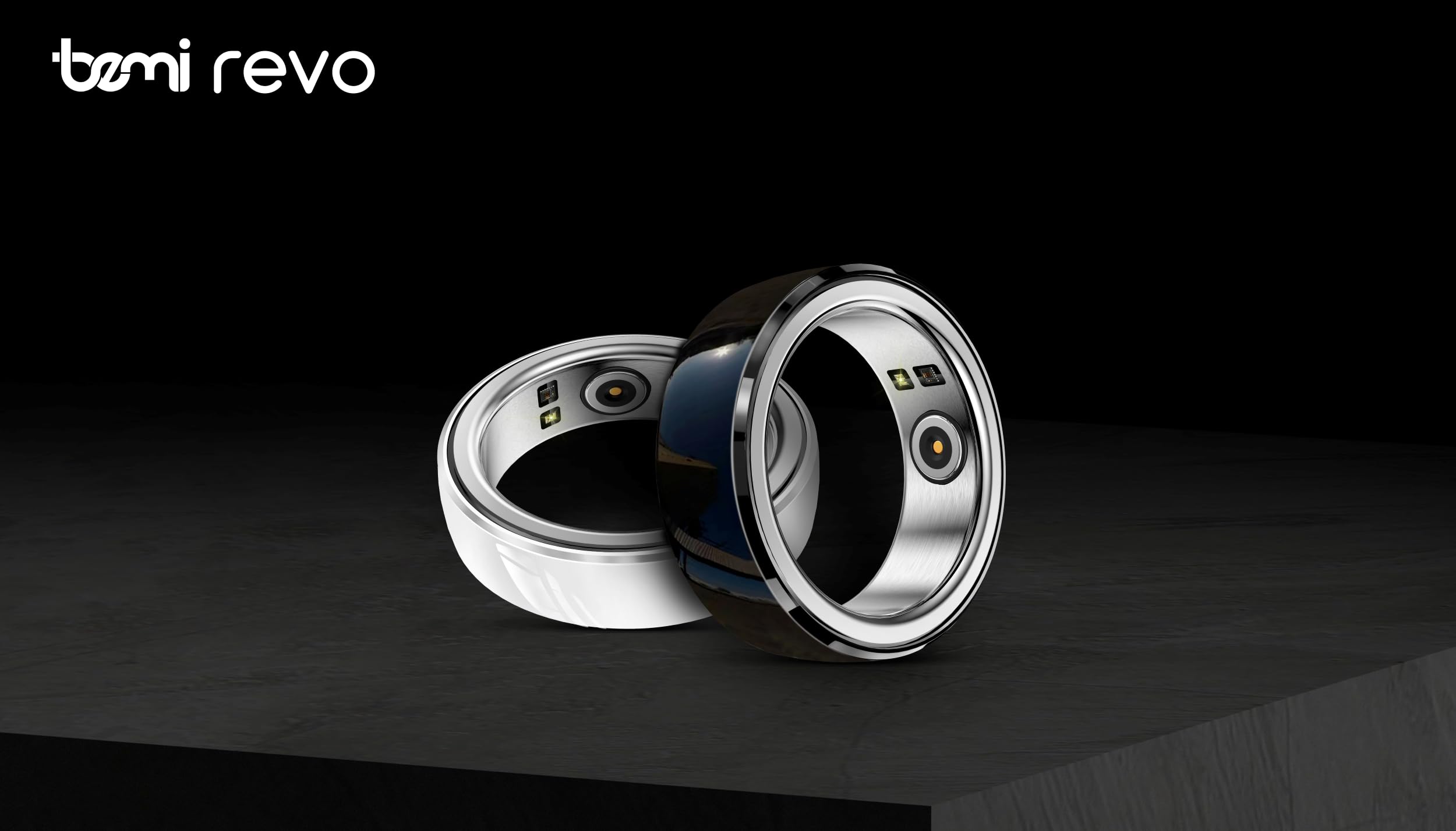 bemi Revo Smart Ring - Fitness Ring Health Tracker - Sleep Tracking - Heart Rate Monitor - IP68 Waterproof - 400mah Docking Station Powerbank - Black (8)