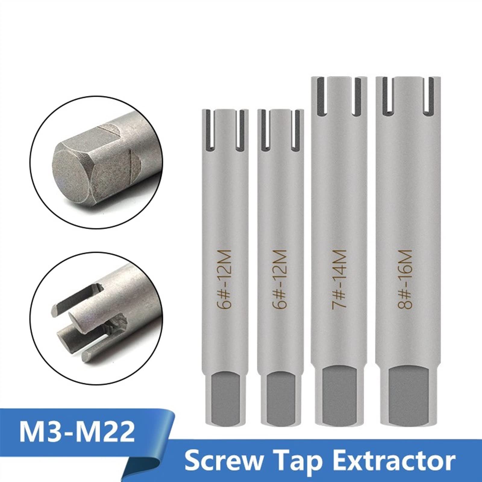 Damaged Screw Tap Extractor Broken Screw Tap Remover Tool Wrench Set Drill Bit 1Pcs(M16)