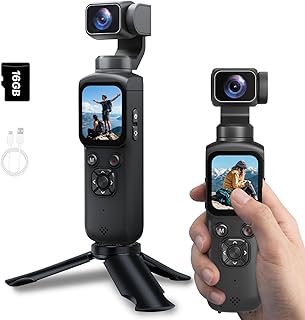 Vlog Kamera 4K, WLAN 75MP Vlogging Kamera, 1.72'' Touchscreen, schnelles Scharfstellen, Gesichtsverfolgung, Kleine Videokamera für Reisen, Outdoor Sport, mit Tripod, 16GB Karte, 2400mAh Akku