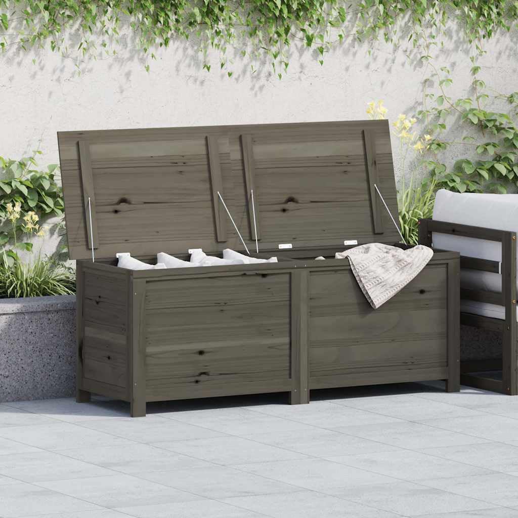 Outdoor-Kissenbox Anthrazit aus massivem Tannenholz 150x50x56 cm Stauraum Truhe für Garten Auflagen Kissen Aufbewahrung wetterfest Balkon Terrasse
