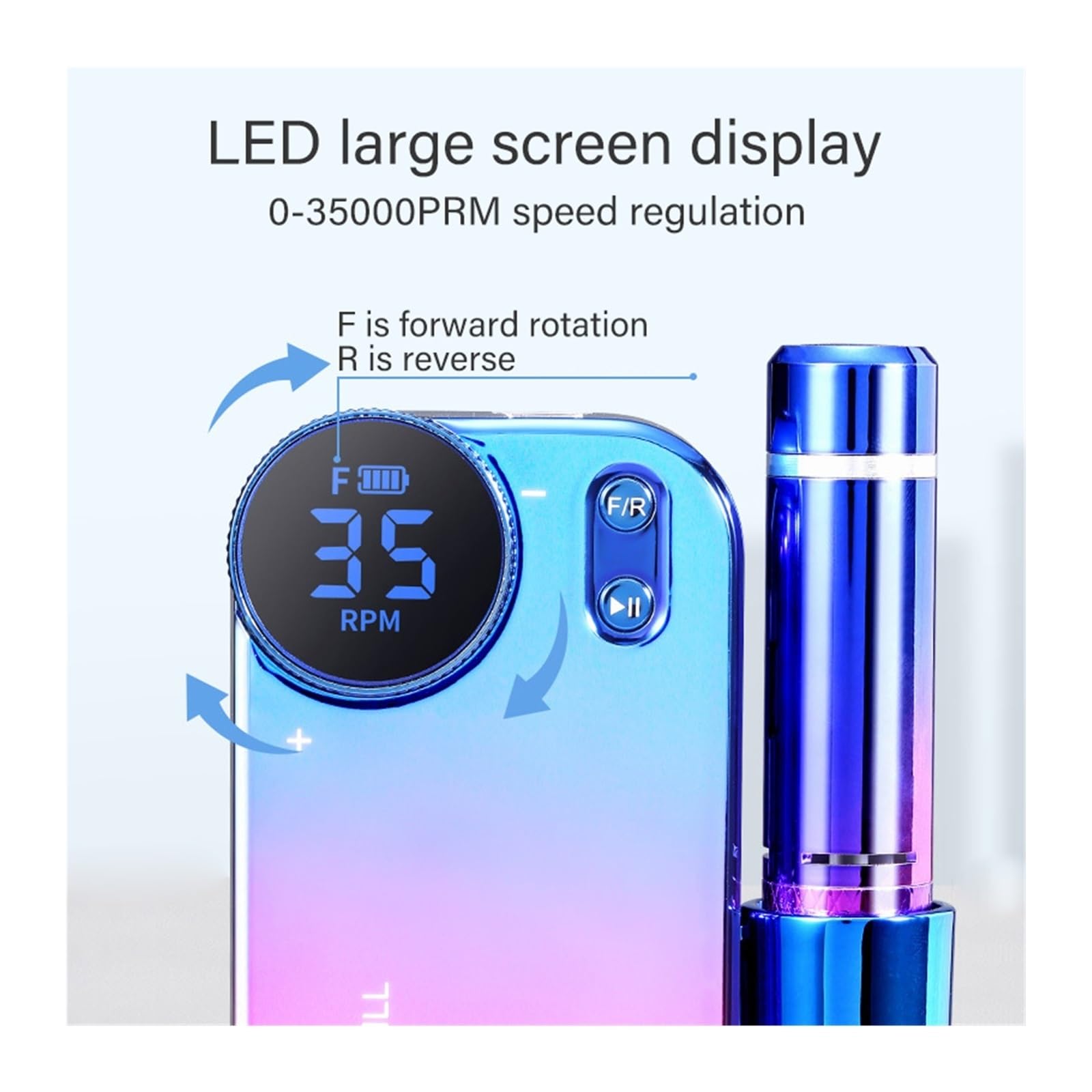 Trapano per unghie, Trapano elettrico per unghie, Kit trapano per unghie professionale Efile da 35000 giri/min, Lima elettrica per unghie per unghie acriliche e unghie in gel, Smerigliatrice per unghi