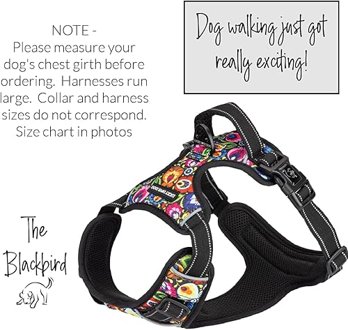 Miniatura 7 de Lucky Love Dog Arnés sin tirones para perro, ajustable y fácil de caminar, bonito arnés con patrón para perros pequeños, medianos y grandes, color