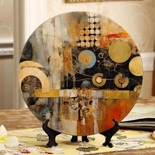 DNOVING Textures and Layers of Depth Ceramic Decorative Dish 10-inch