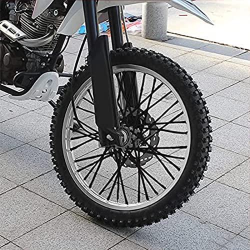 Image of 72 PCS Universal Spoke Skins Motorcycle Dirt Bikes Colorful Protective Trim Wrap Cover Wheel Guard for Yamaha Kawasaki Suzuki(Black)