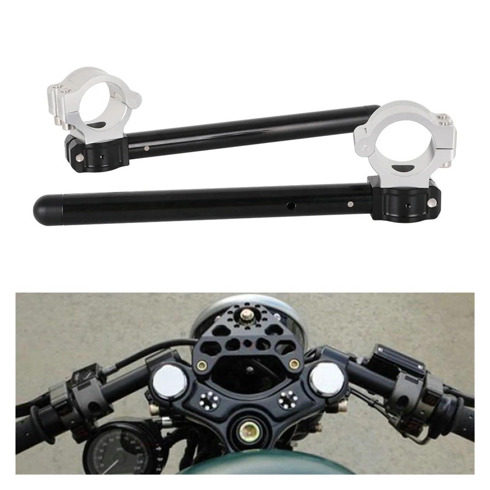 Guidon De Moto Universel Réglable CNC À Clipser Fourche 37 41 48 Mm Guidon Moto(37MM)