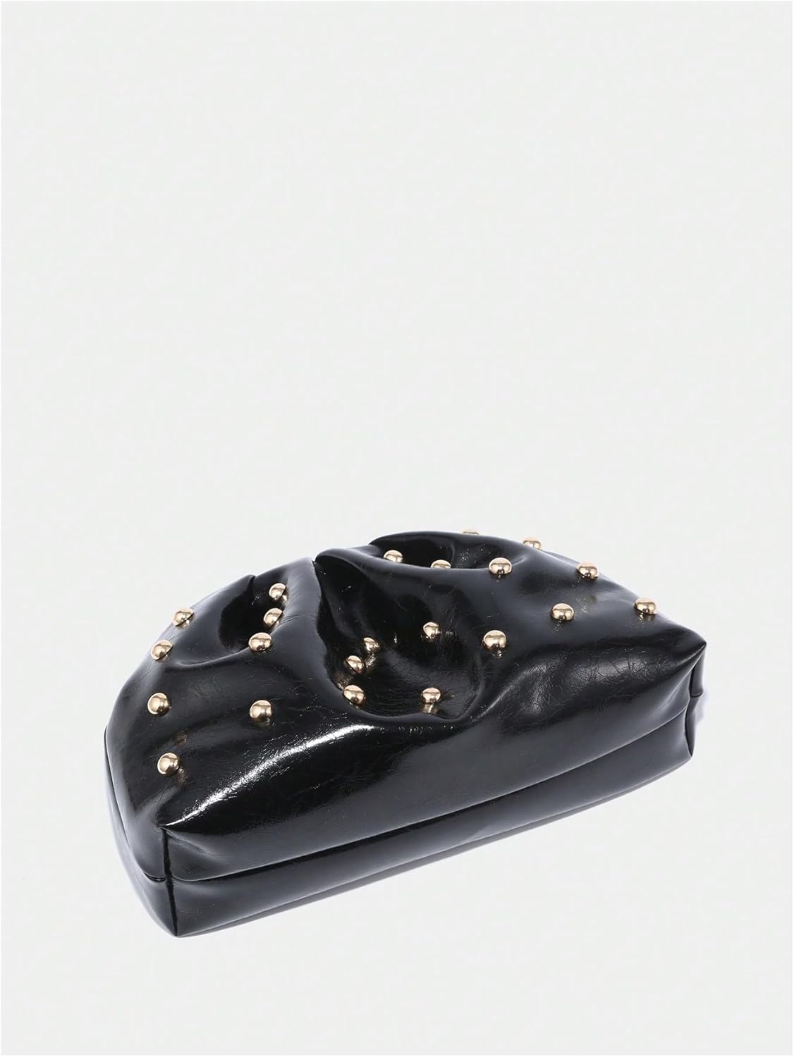 Verdusa Women's Y2k Bag PU Leather Studded Clutch Handbags Retro Magnet Ruched Evening Bags - Image 2