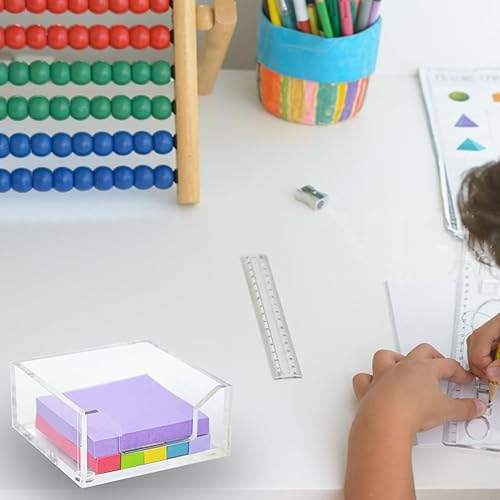 Miniatura 3 de Soporte adhesivo acrílico de 3.9 x 3.9 x 2.4 pulgadas para organización de escritorio, oficina, hogar, escuela, correos, banco y dispensador de