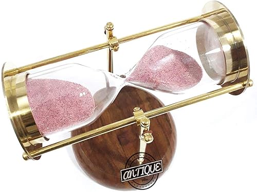 Miniatura 4 de Reloj de arena de reloj de arenareloj de latón hecho a mano soporte de madera modelo vintage hogar  oficina regalos para amigospadres