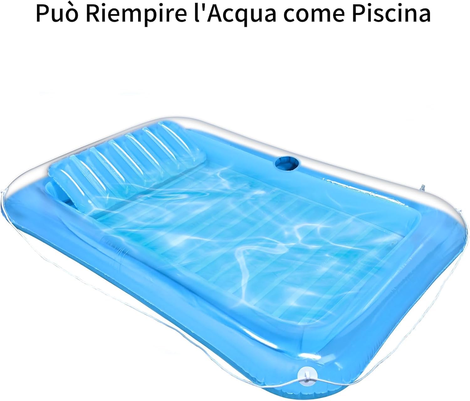 Colchoneta hinchable para piscina para adultos, colchón hinchable gigante, 178 x 114 cm, tumbona hinchable con portavasos