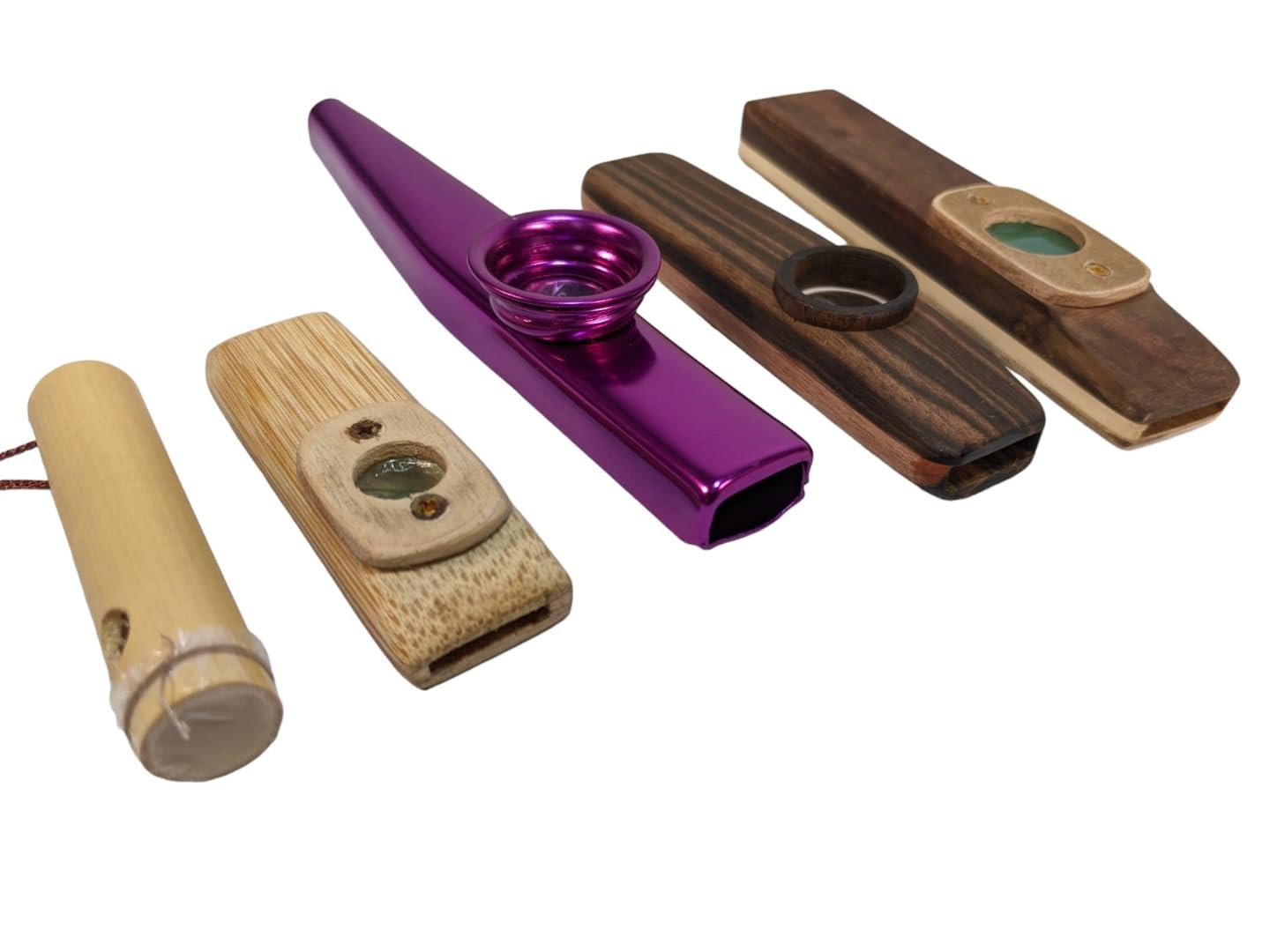 Kazoo Collectors Pack - Confezione da 5 pezzi in legno di ebano e bambù