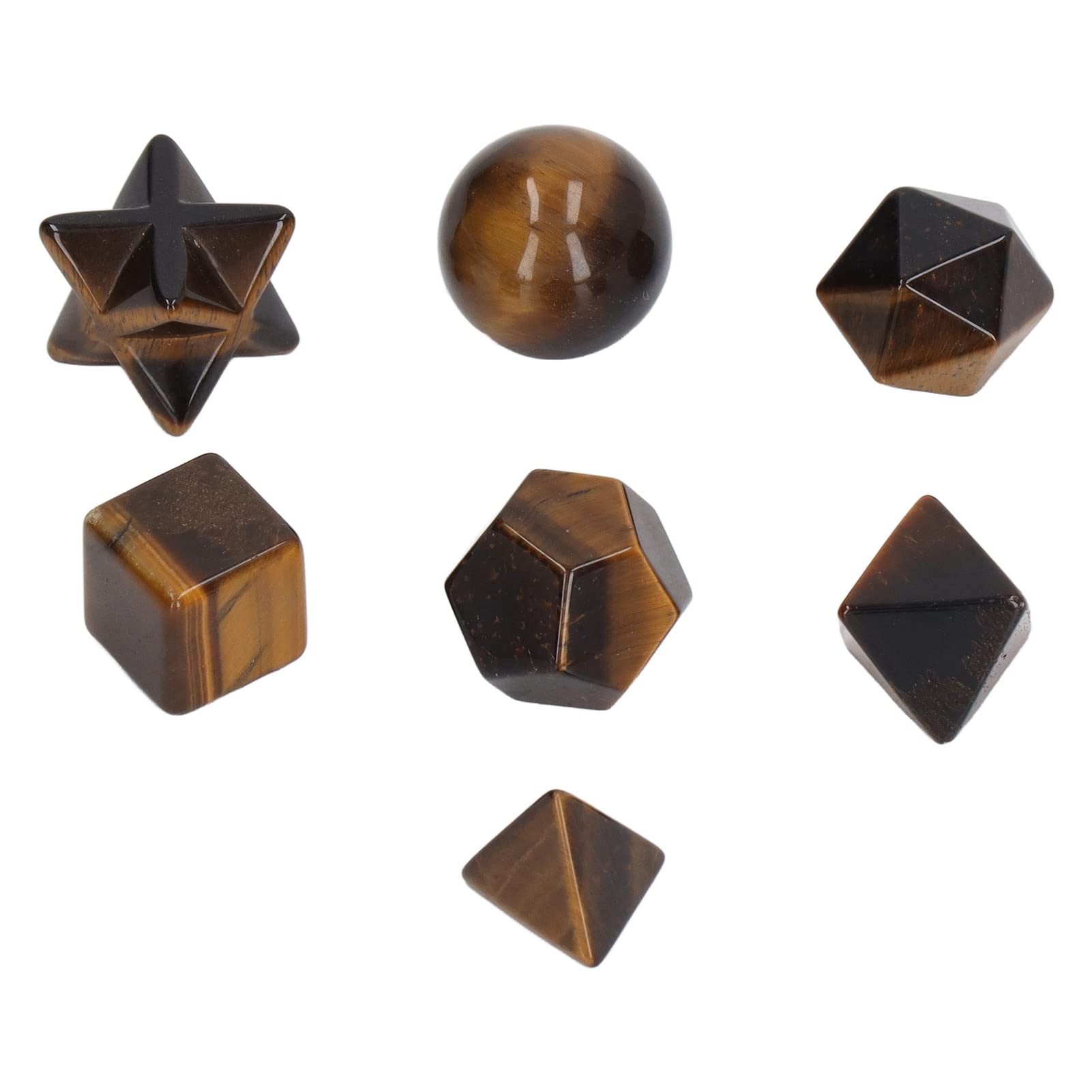 Tyenaza Juego De 7 Cristales De Chakra, Exquisitas Piedras De Cristal Geométricas, Kit De Cristales Curativos De Chakras para Meditación, Decoración del Hogar(A)