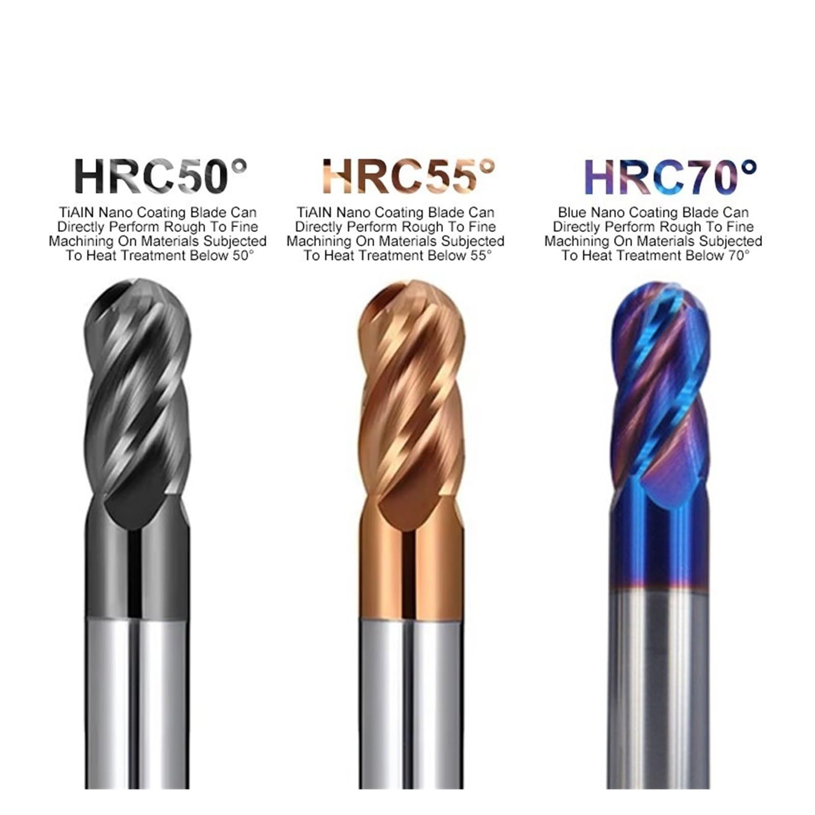 Fresa de extremo acero HRC50/55/70