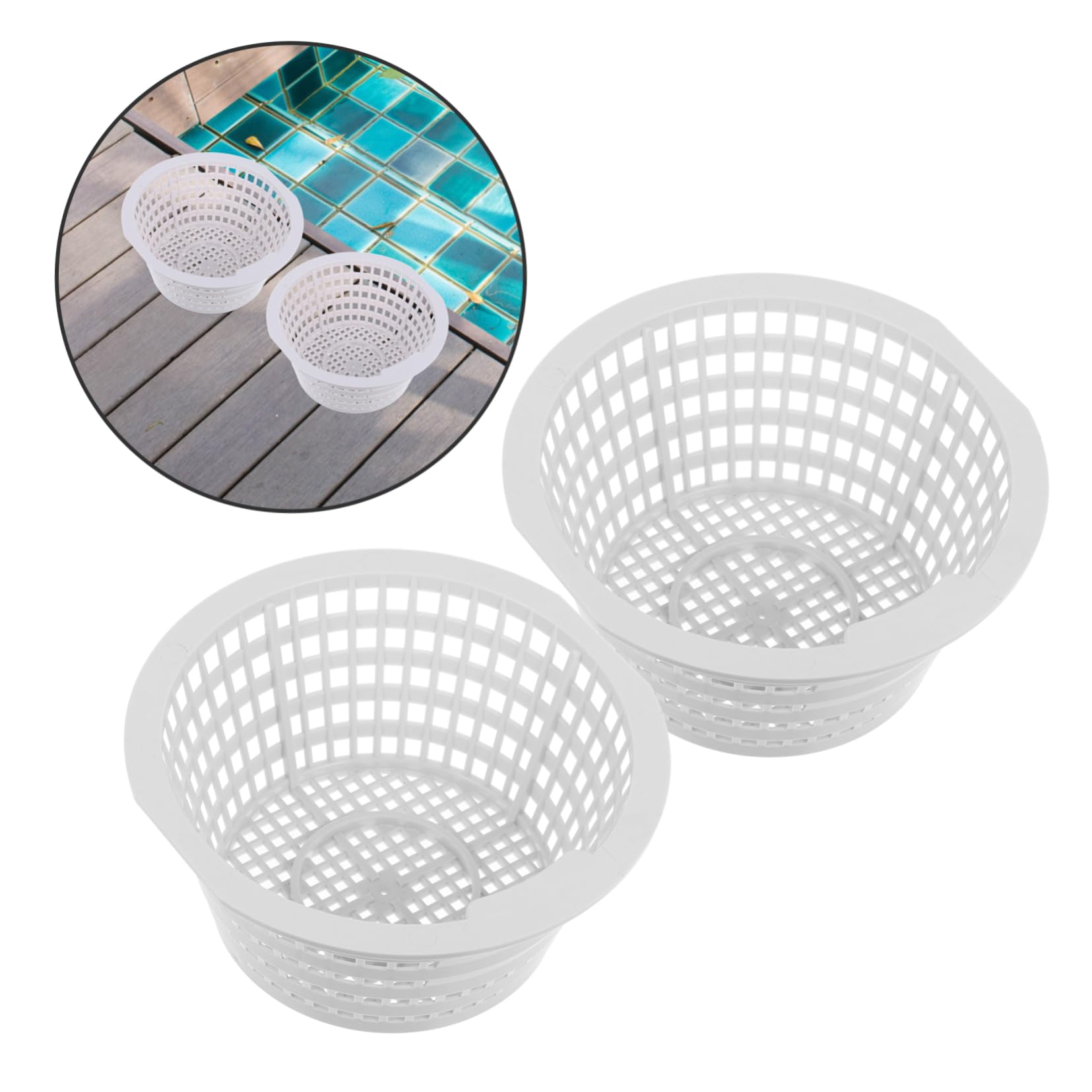 VANZACK 6piezas Cesta De Filtración De Piscina Reutilizable Filtro De Skimmer para Mantener Agua Limpia Residuos Instalación y Práctico
