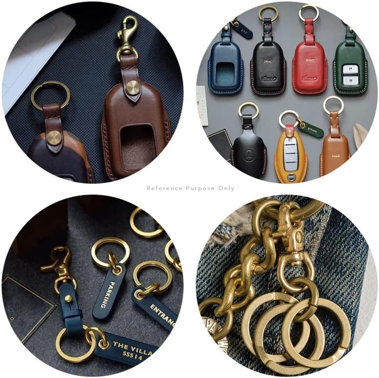 Miniatura 5 de CRAFTMEMORE 4 llaveros de latón macizo con conector de anillo dividido para manualidades
