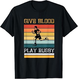 Rugger League Union Give Blood Play Rugby Player funny quote T-Shirt