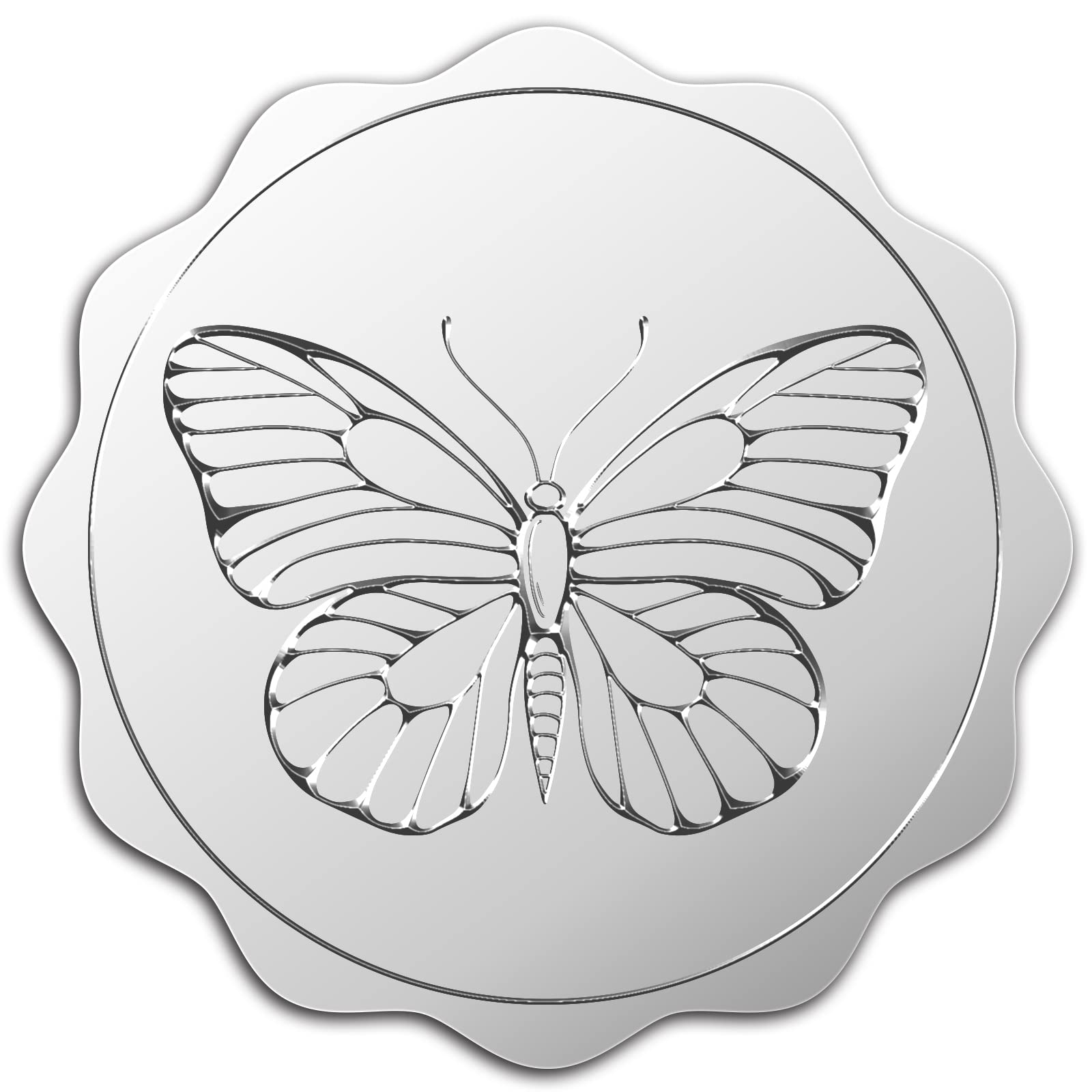 CRASPIRE, 100 Uds., Pegatinas Autoadhesivas En Relieve de Lámina Plateada, Pegatina de Decoración de Medallas, Patrón de Mariposa Pegatinas Graduación Corporativa Notario Regalo Sellado Pegatinas