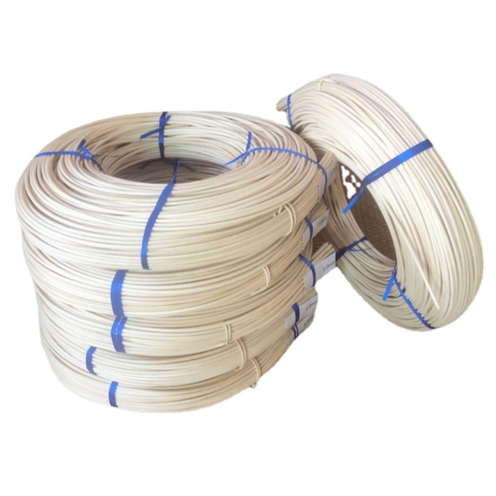 Rollo Ratán Natural, Rollo de Ratán, 250/500g Médula de Ratán, Rollo de Mimbre Trenzado para Trenzado Manualidades, Cestería, Beige Mimbre Rollo, Ratan Natural por Metros(2.0mm,500g)