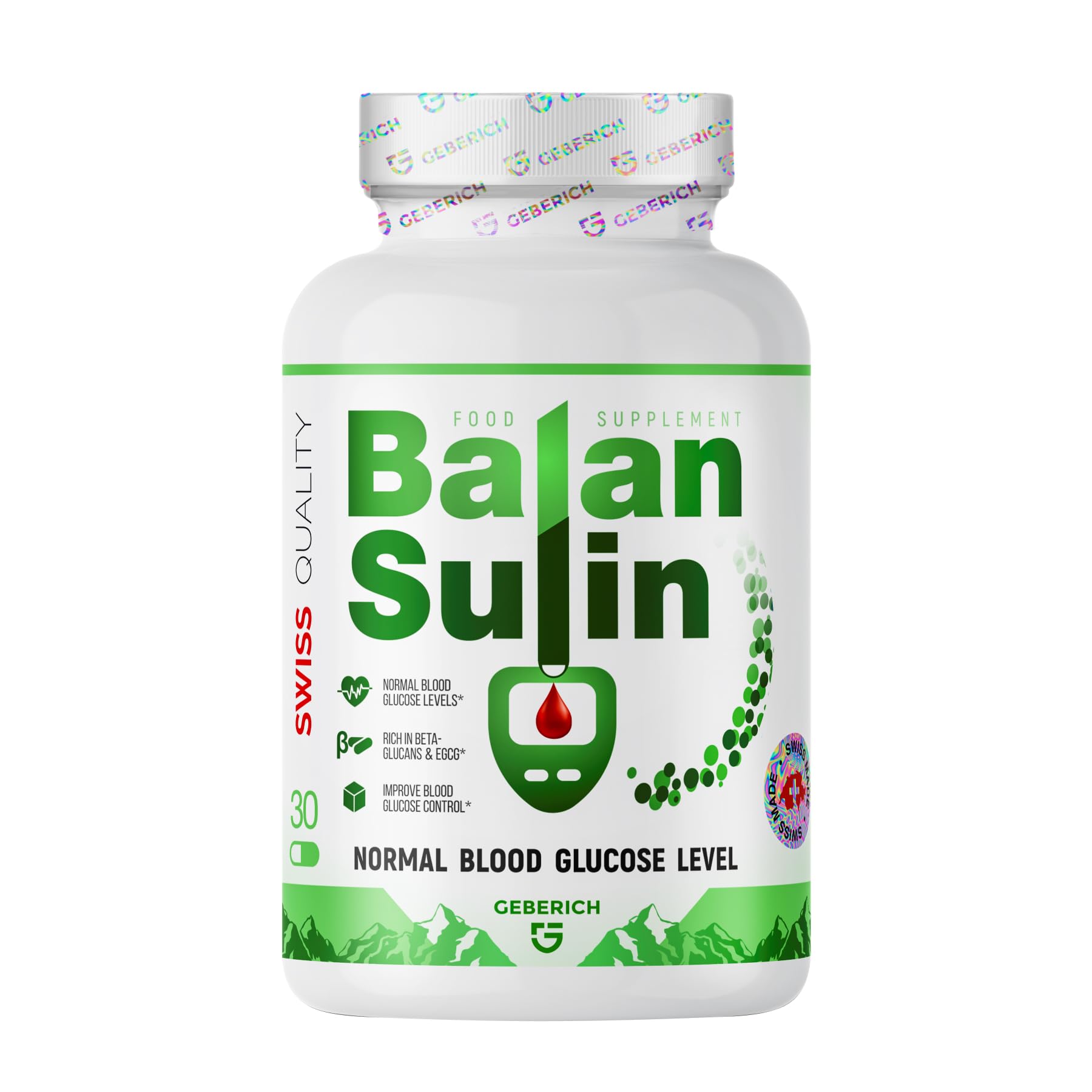 Capsule BALANSULIN | Estratto di Shiitake 600 mg, Tè Verde 400 mg, Berberina 41,25 mg | Supporto Glicemico e Metabolismo | con Vitamina C 300 mg, Zinco, Vitamina B6, B12 | 30 Capsule