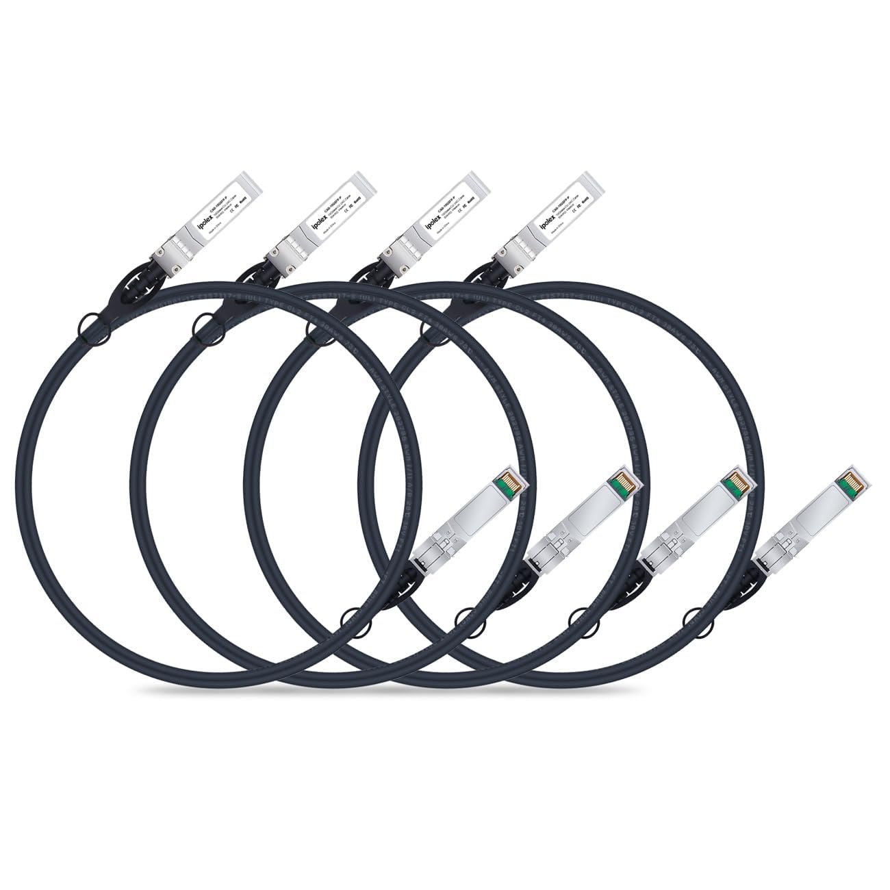 ipolex 10G SFP+ Kupferkabel, SFP+ DAC, 10GBASE-CU Direct Attach Kabel, 10Gb/s Passives Twinax Kabel Kompatibel für Cisco, Ubiquiti, Meraki, Mikrotik, Intel und mehr. 2-Meter, 4-Pack.