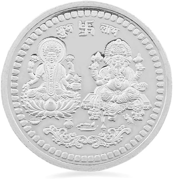 PC Jeweller 999 Purity 10 g Laxmi Ganesh Silver Coin